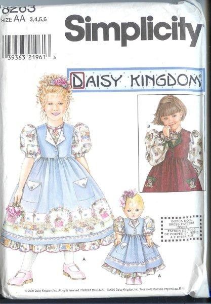 Simplicity Daisy Kingdom Girls/18 Doll Sewing Pattern  