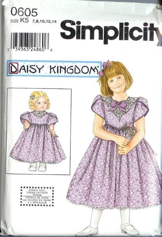 OOP Simplicity Daisy Kingdom Dress Pattern w/ 18 Doll  