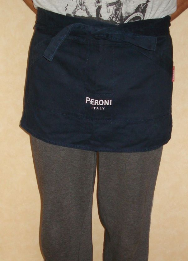 PERONI LAGER APRON PUB BAR WAITER WAITRESS CAFE BBQ SPLIT POCKETS 100% 